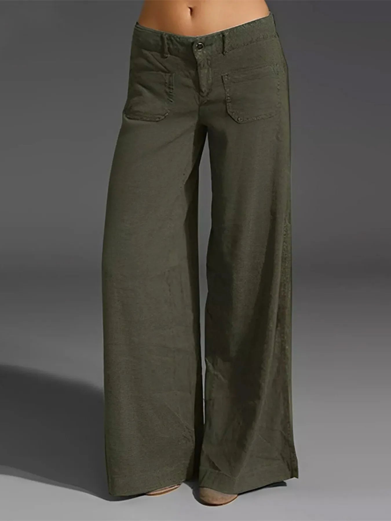 Full Size Wide Leg Pants with Pockets Plus Size 