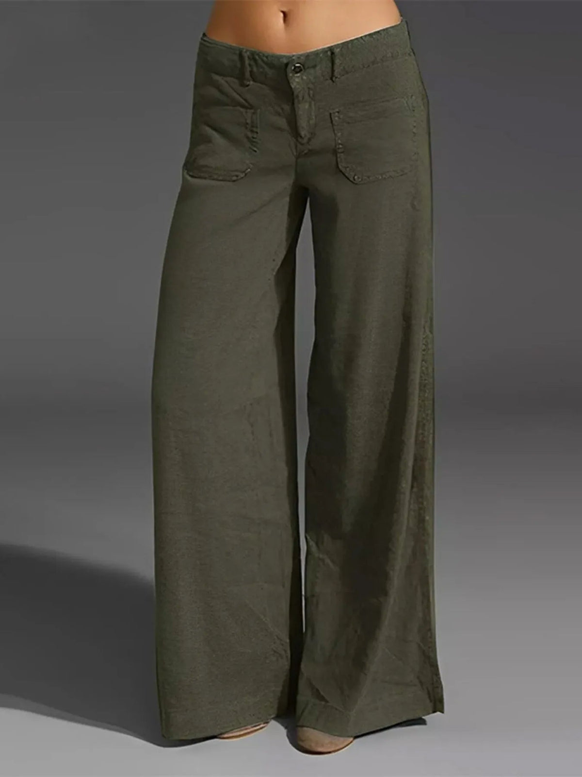 Full Size Wide Leg Pants with Pockets Plus Size 
