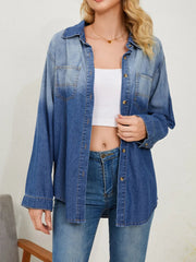 Button Up Long Sleeve Denim Jacket 