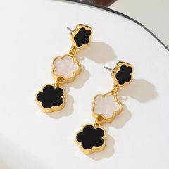 18K Gold-Plated Clover Drop Earrings 