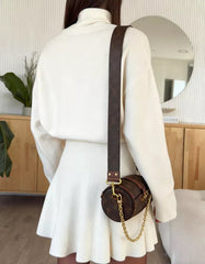 Turtleneck Dropped Shoulder Sweater and Skirt Set 