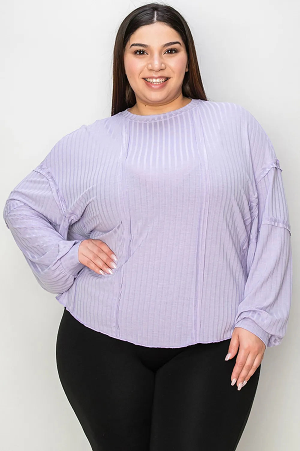 Basic Bae Full Size Ribbed Round Neck Long Sleeve T-Shirt 