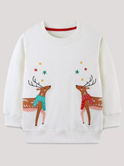Children's Reindeer Embroidered Sweatshirt 