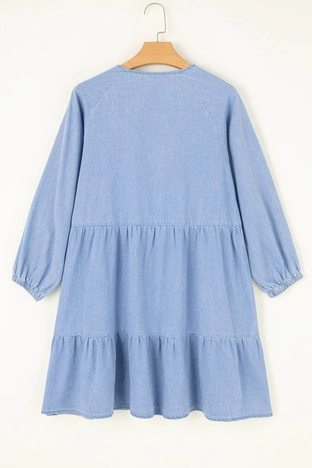 V-Neck Tiered Ruffled Hem Mini Dress 