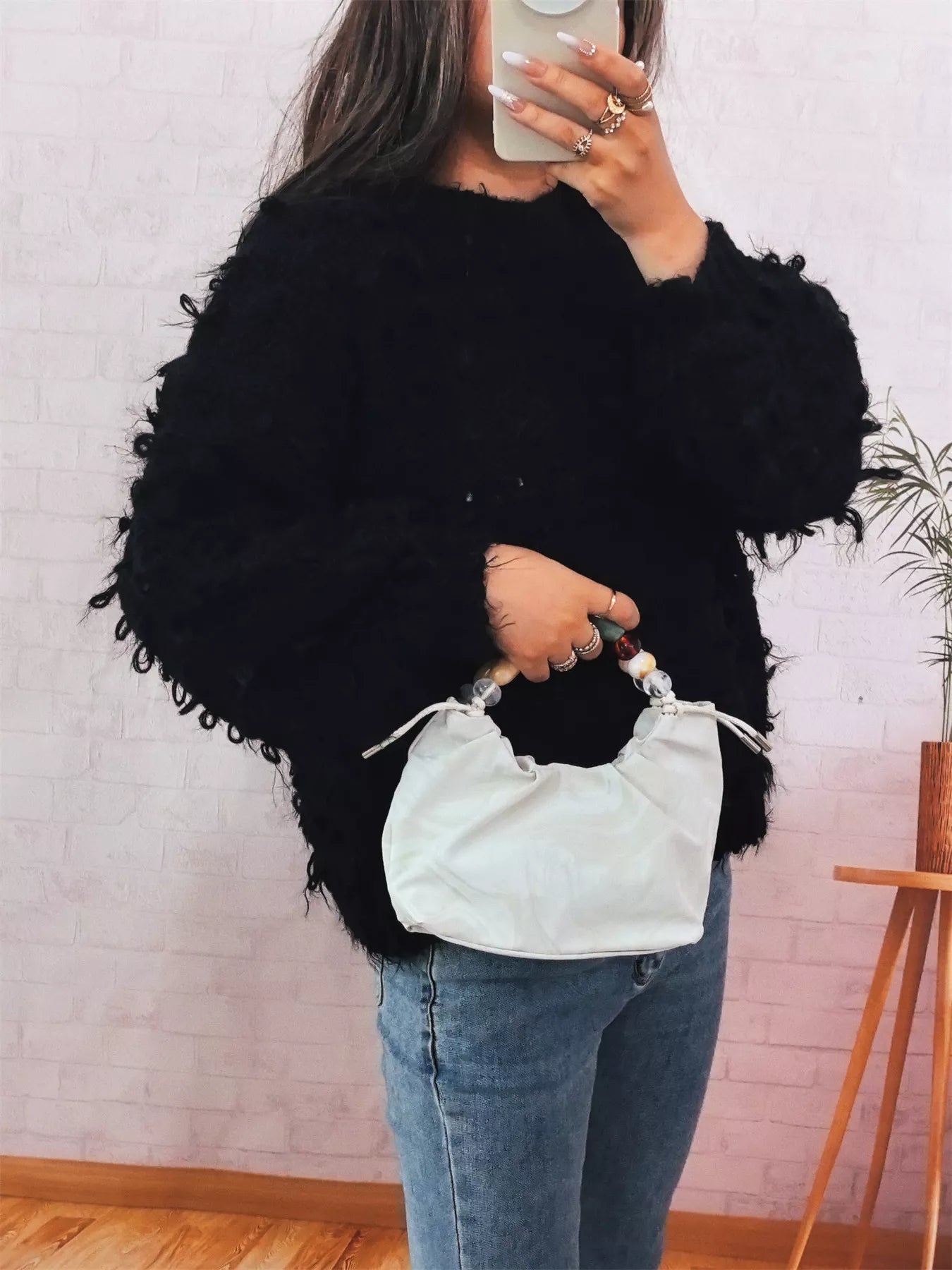 Chunky Round Neck Long Sleeve Sweater 