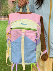 Lightweight Color Block Backpack Bag 
