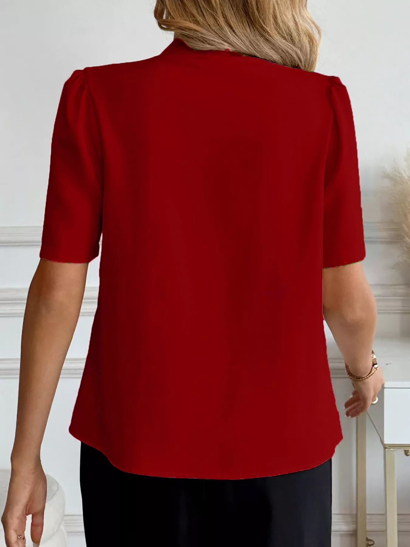 V-Neck Button-Down Shirt 