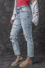 Distressed High Waist Jeans 
