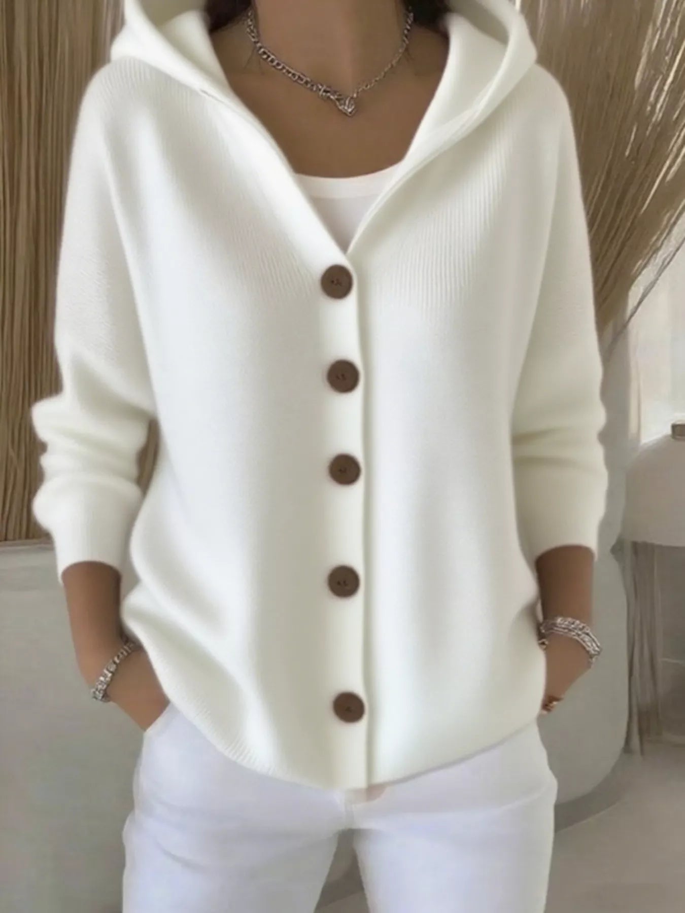 Full Size Button Up Long Sleeve Cardigan Plus Size 
