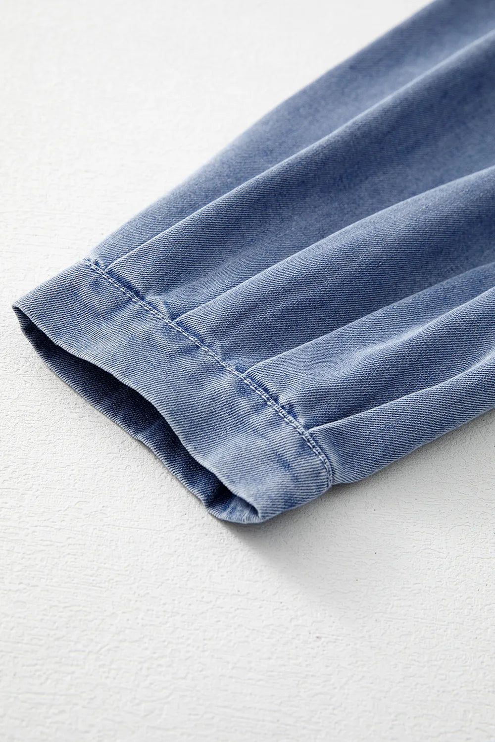 Bow Tie Long Sleeve Denim Top 
