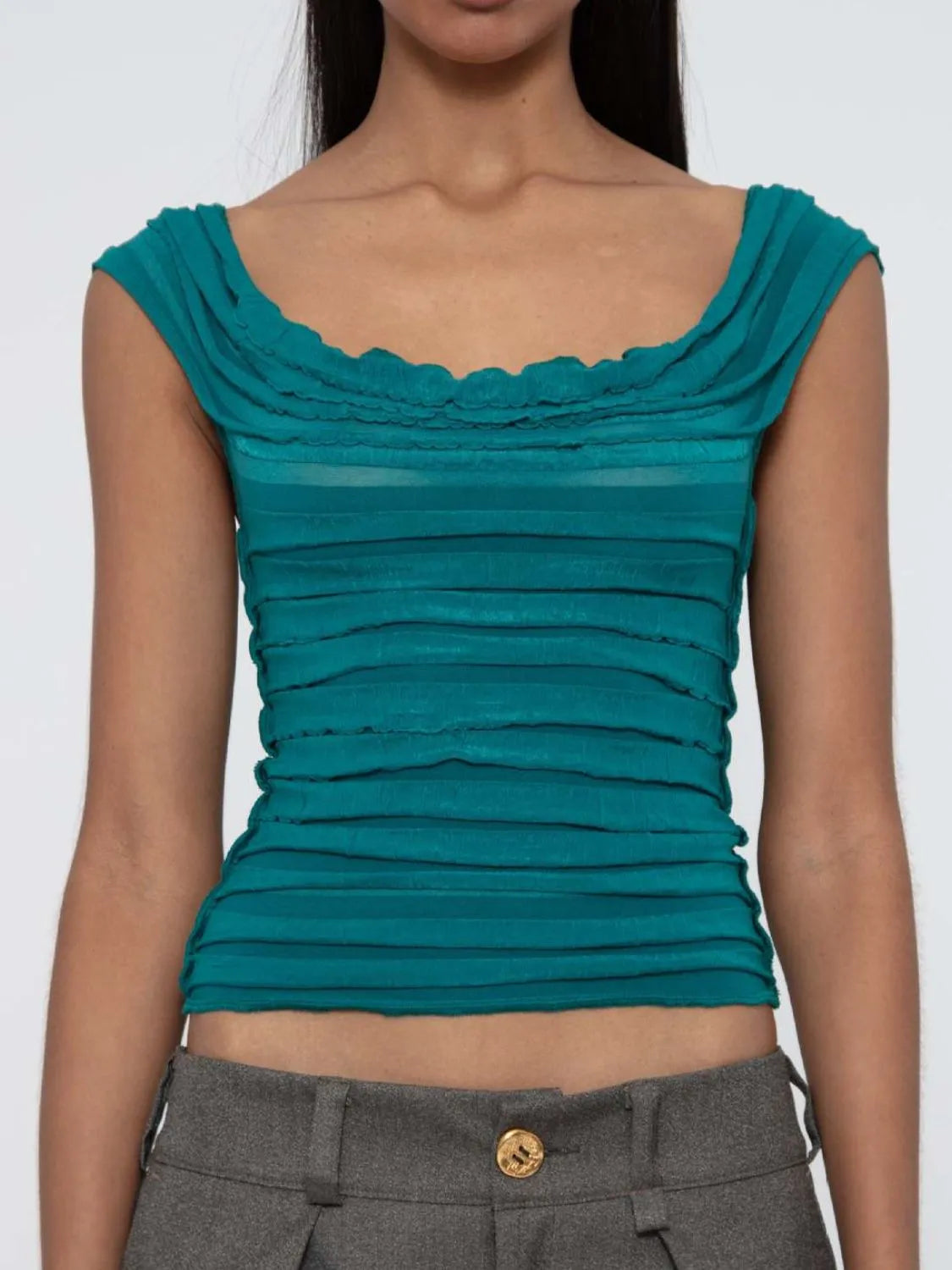Ruched Solid Tank 