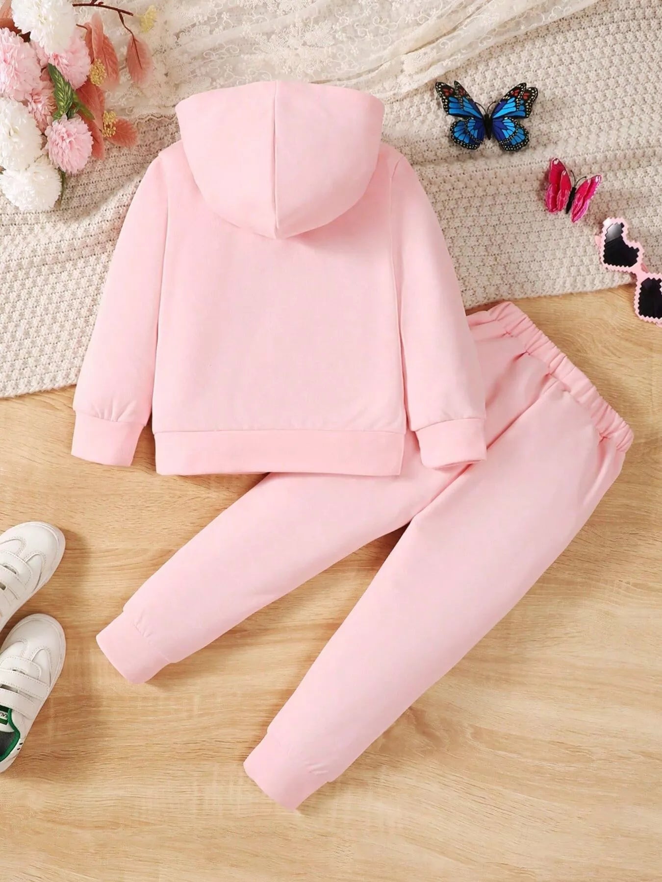 Children's Butterfly Flower Hoodie & Pants Set 