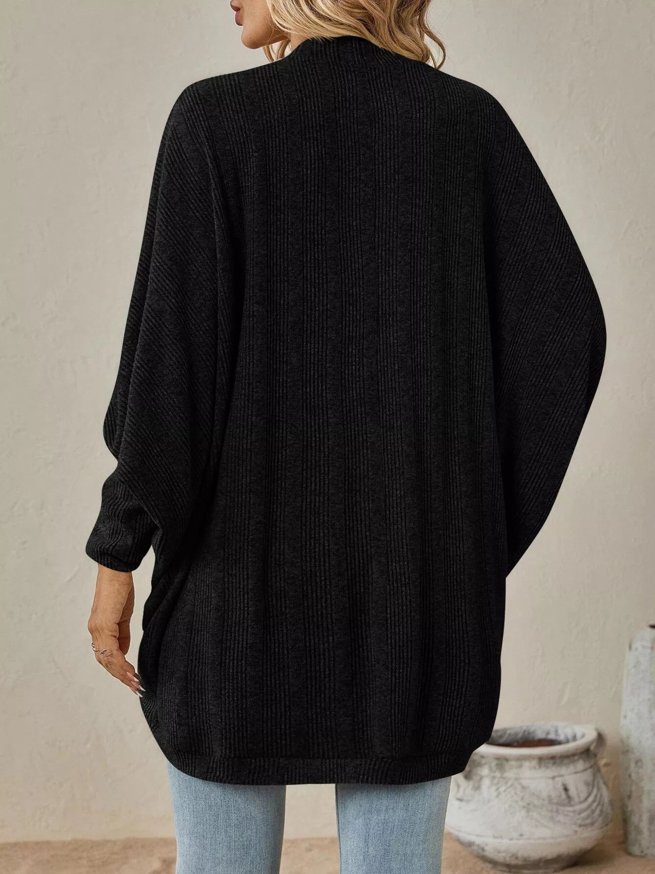 Cozy Oversized Open Front Knit Cardigan 