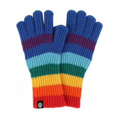 Rainbow Striped Knitted Gloves 
