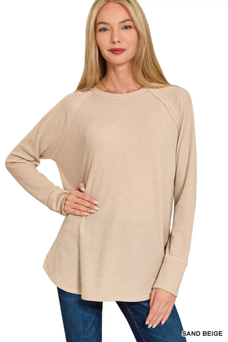 Zenana Baby Waffle Long Sleeve Top 