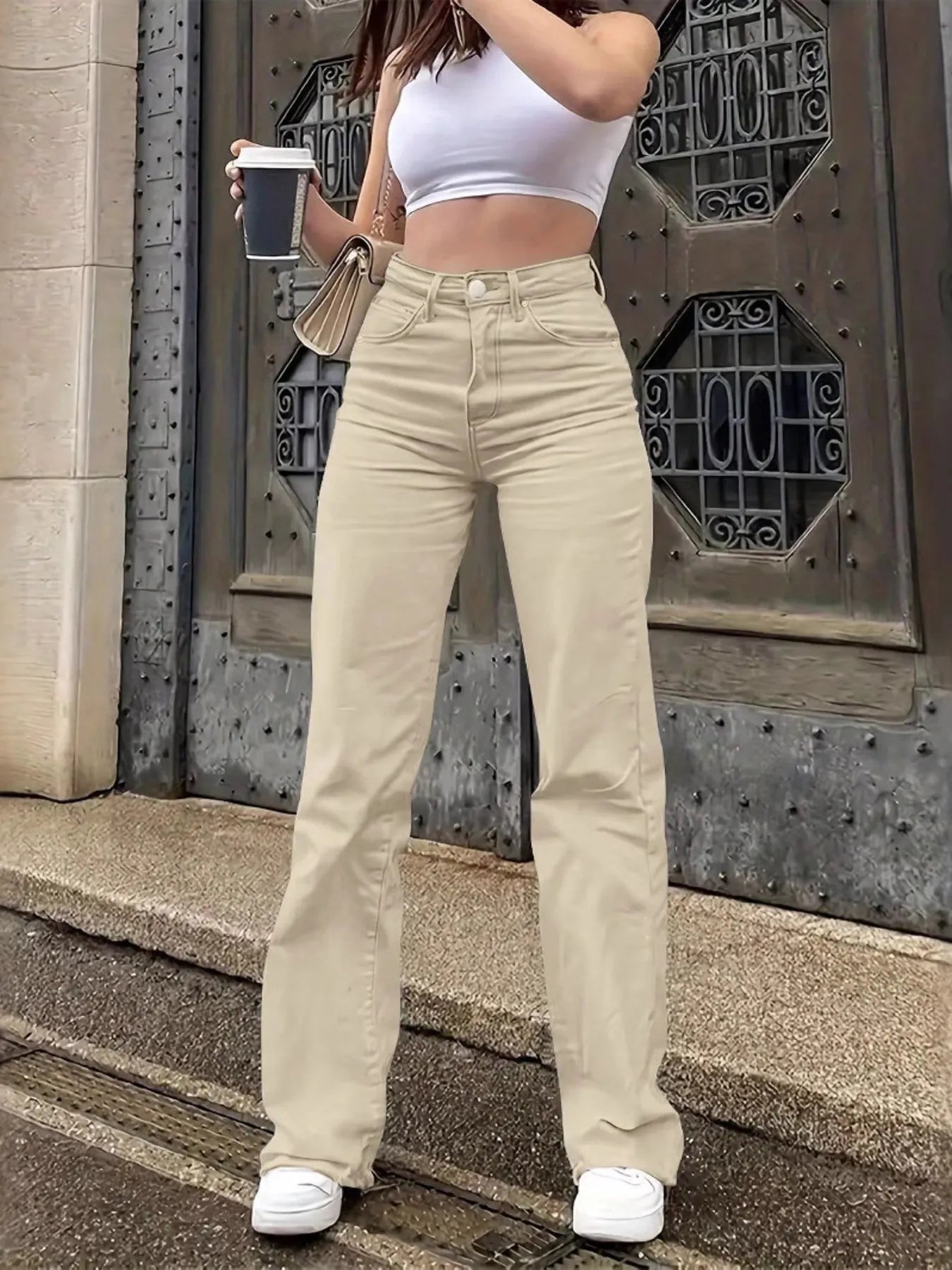High-Waisted Wide Leg Jeans 