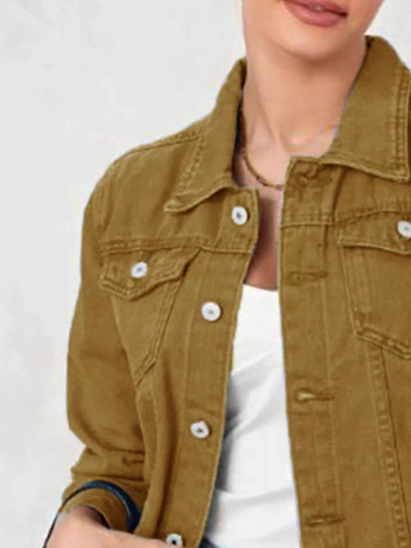 Button Up Long Sleeve Denim Jacket 
