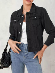 Button Up Long Sleeve Denim Jacket 
