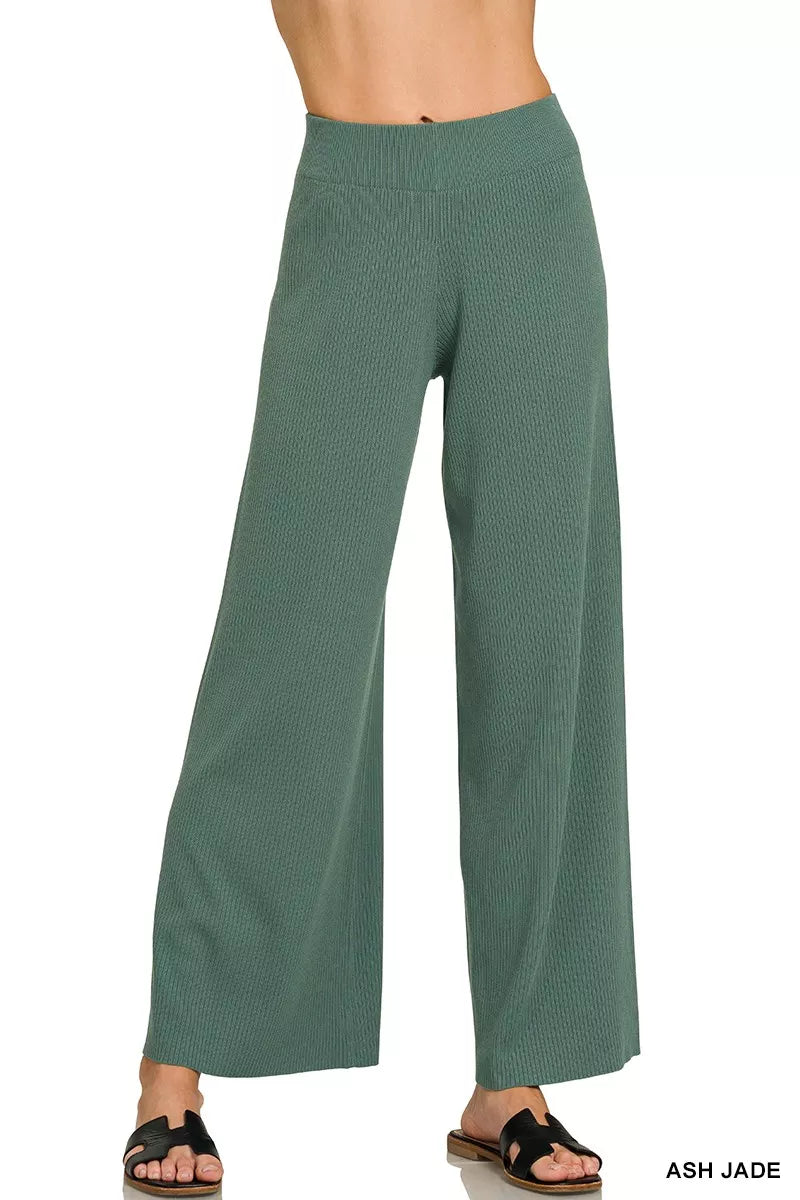 Zenana Viscose Sweater Top & Pants Set 