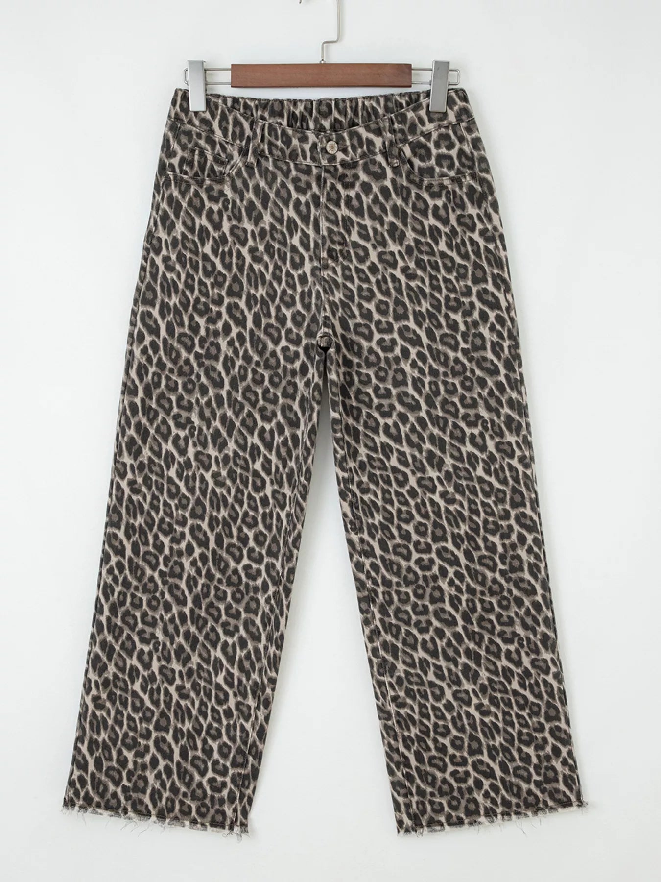 Leopard Straight Loose Leg Jeans 