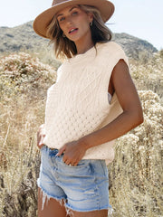 Cable Knit Dolman Sweater Vest 