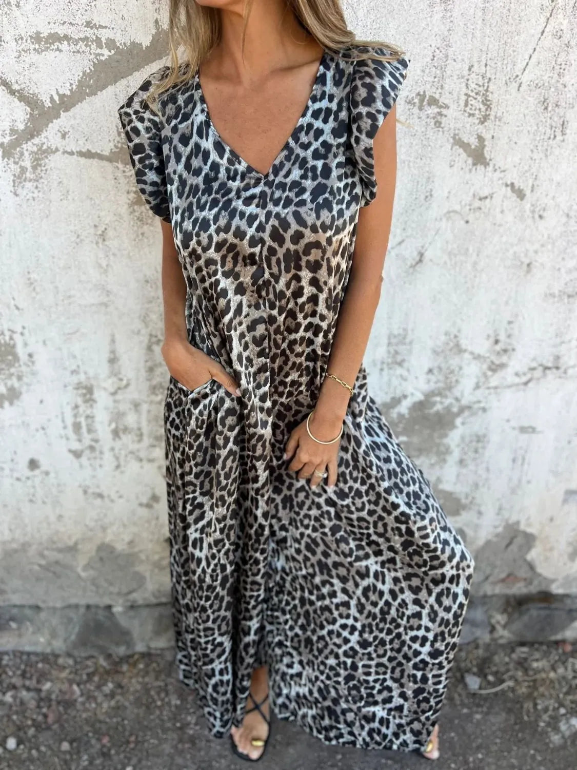 Full Size V-Neck Cap Sleeve Wide Leg Jumpsuit Plus Size 