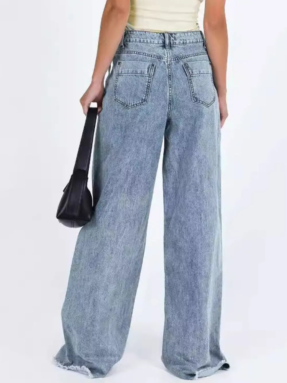 Wide Leg Jeans with Pockets 