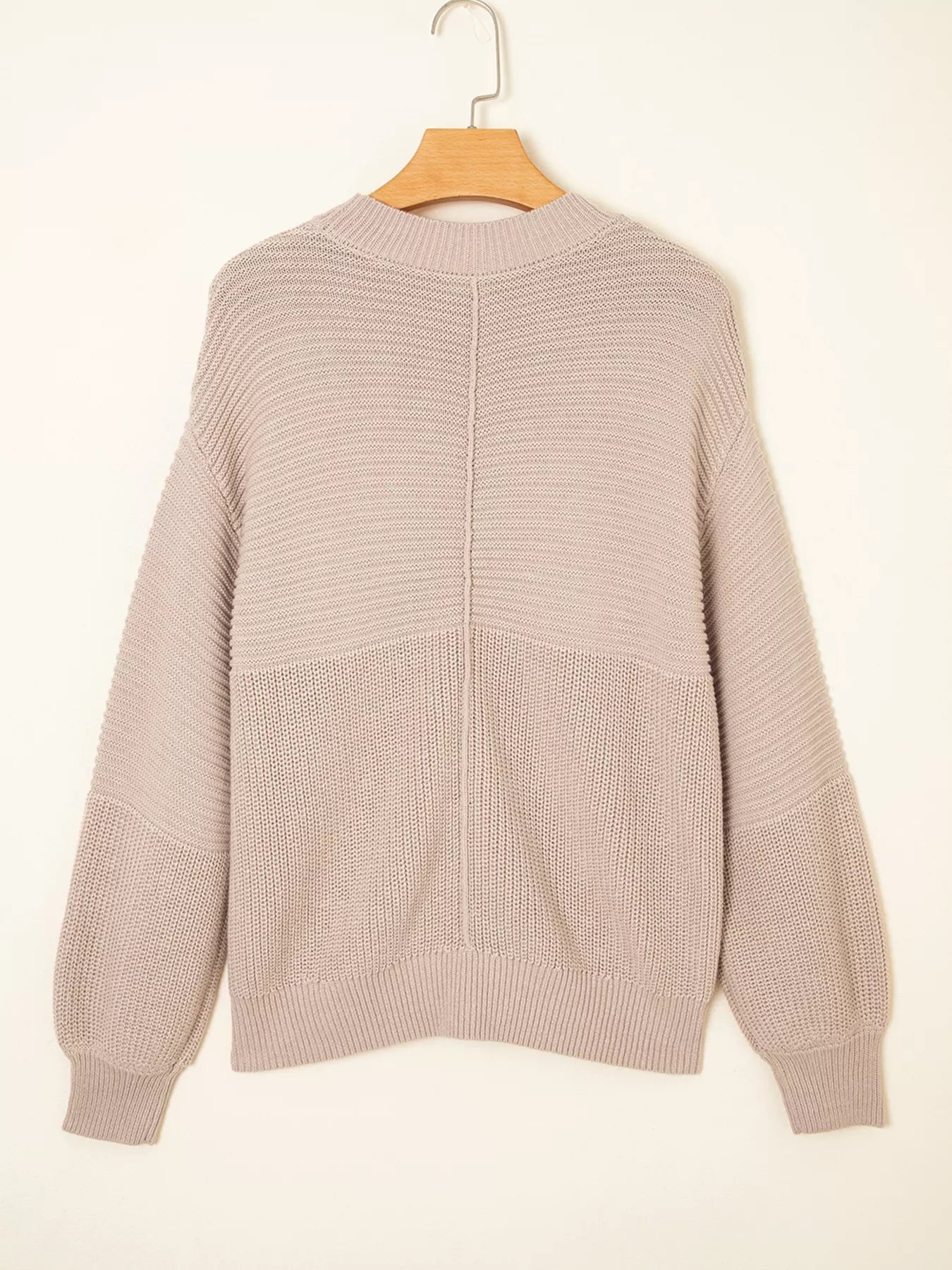 Texture Knitted Dropped Shoulder Sweater 