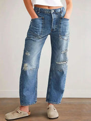 Distressed Jeans with Pockets 