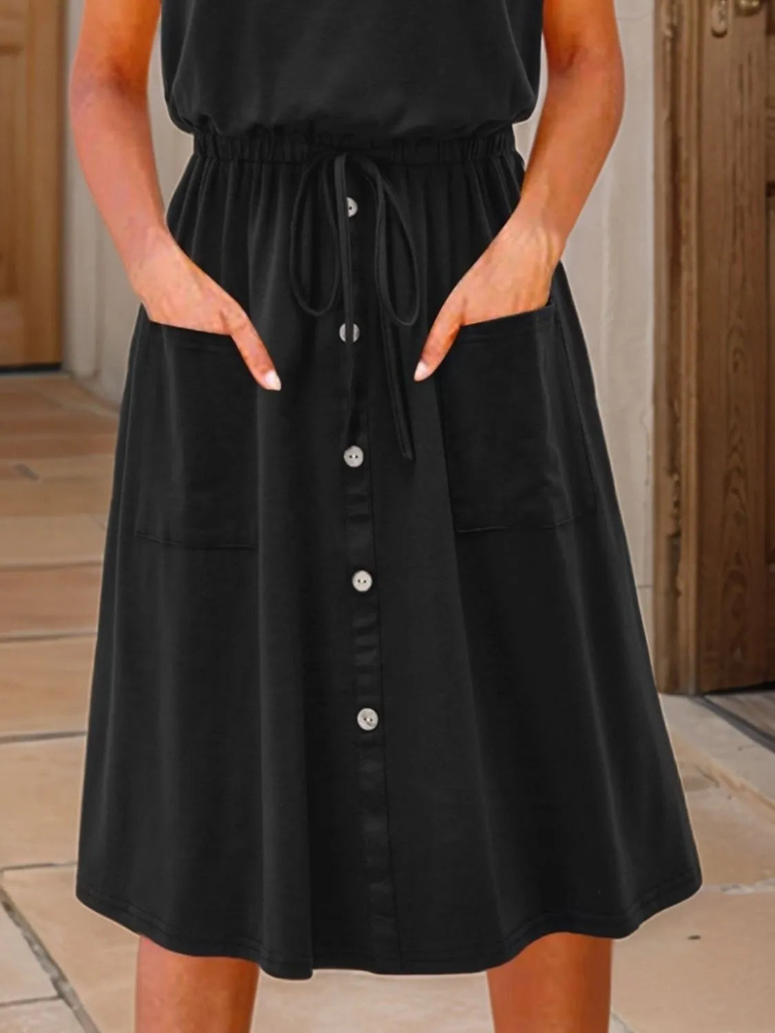 Full Size Round Neck Sleeveless Tank Dress Plus Size 