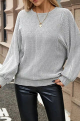 Striped Round Neck Long Sleeve Top 