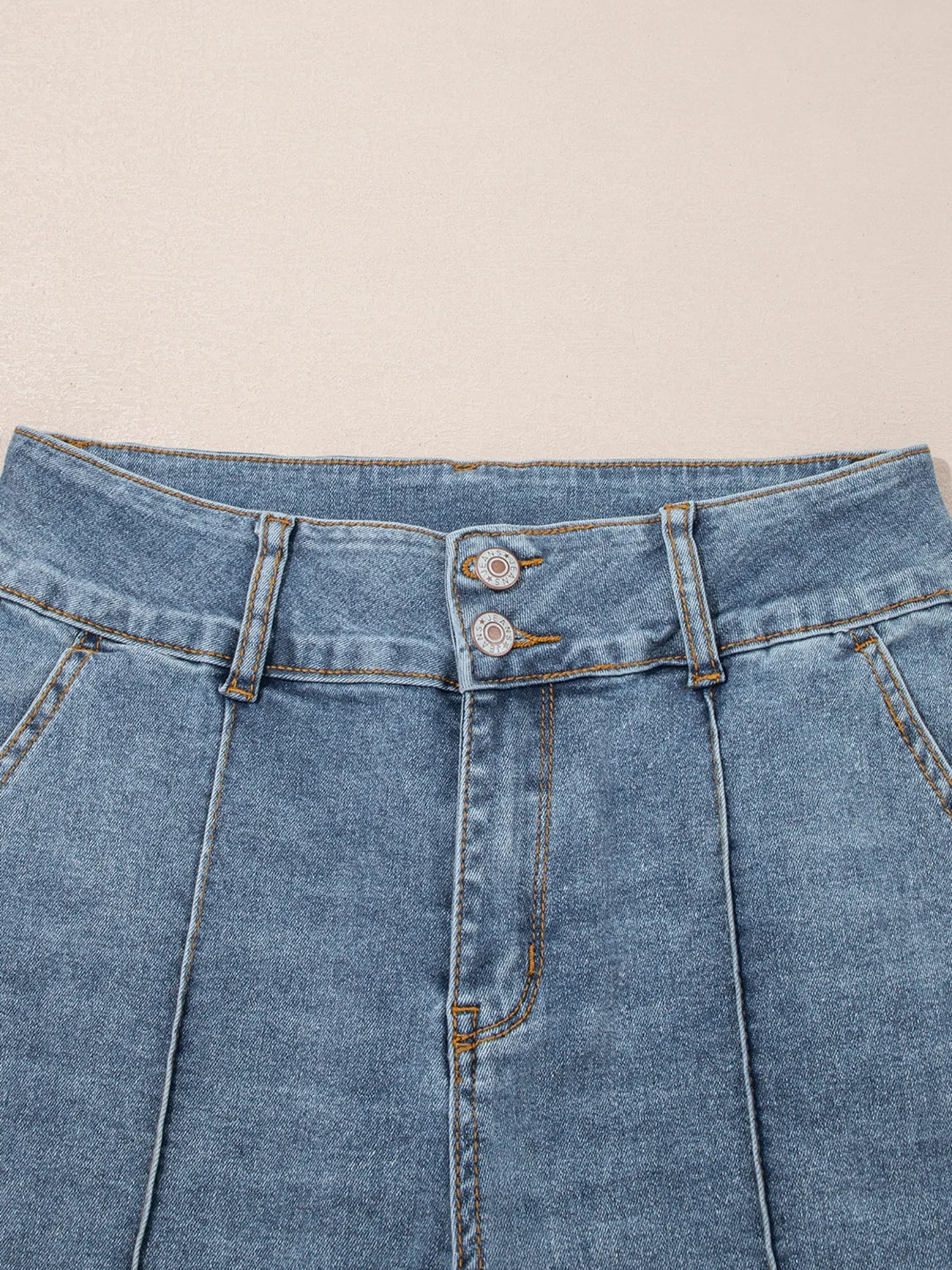 High-Waisted Flare Jeans with Seam Detail 