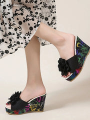 Peep Toe Wedge Sandals 