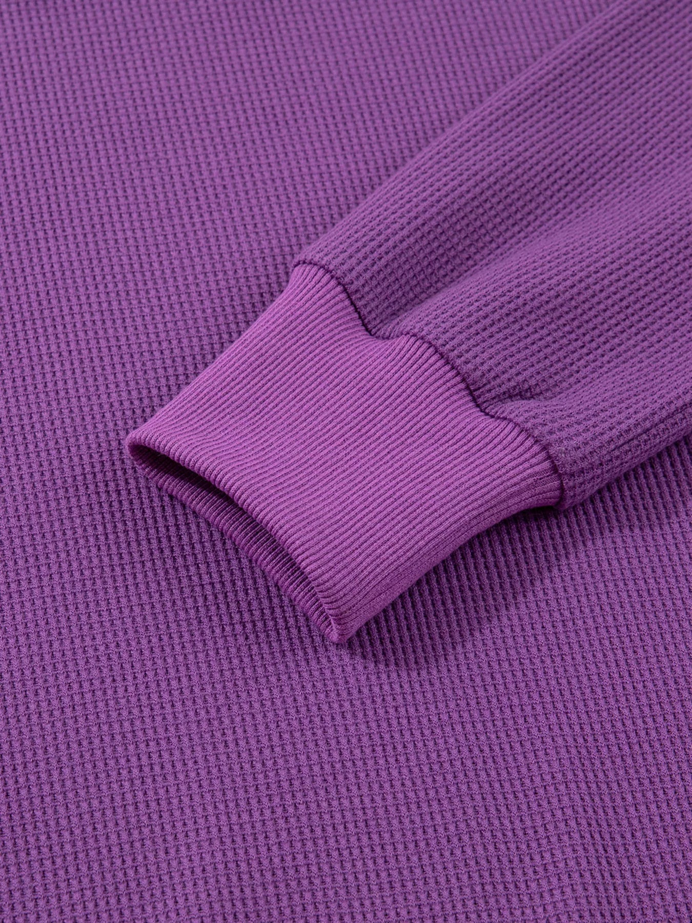 Solid Color Raw Seam Patchwork Ribbed Drop Shoulder Sweatshirt 