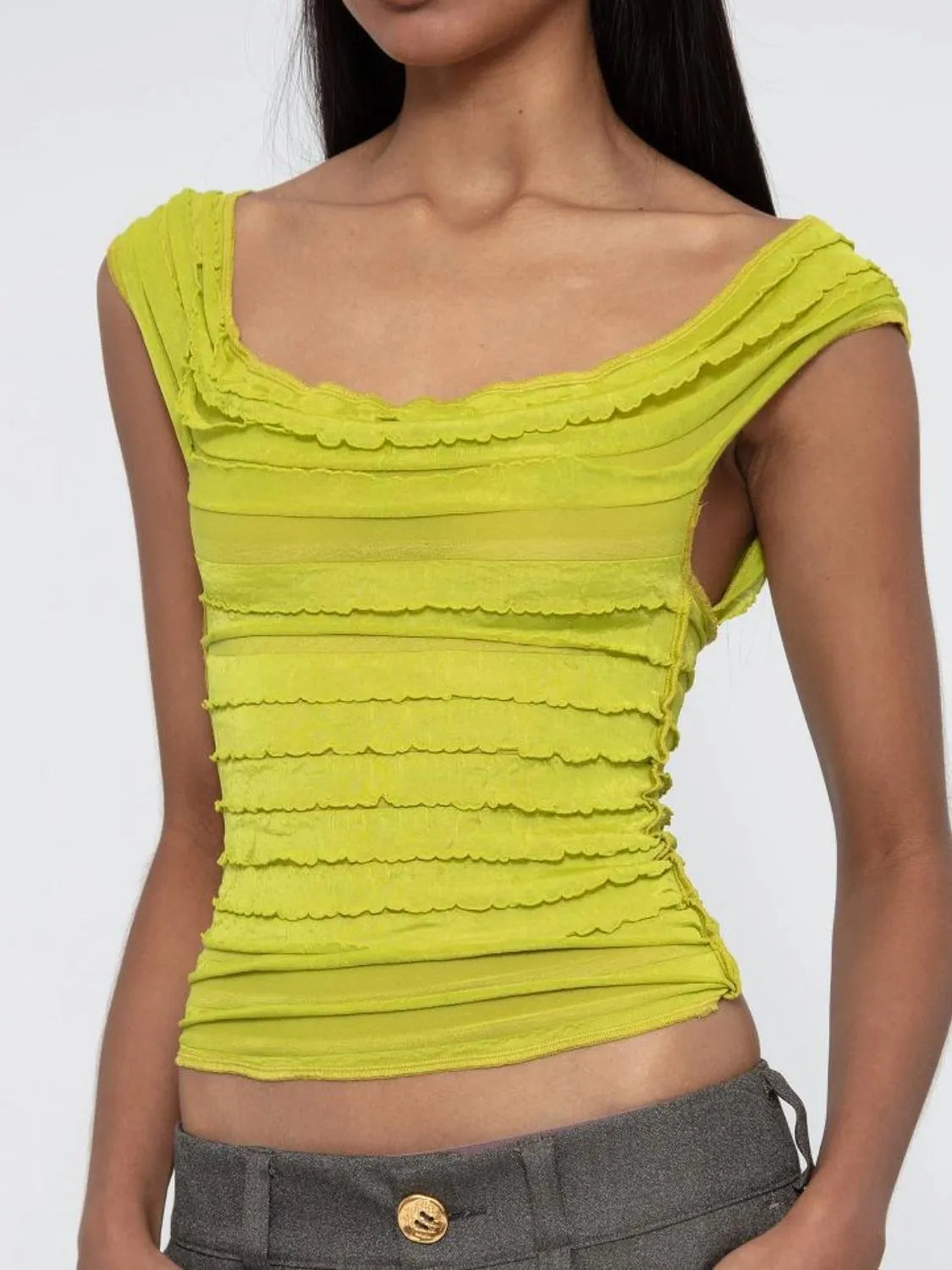 Ruched Solid Tank 