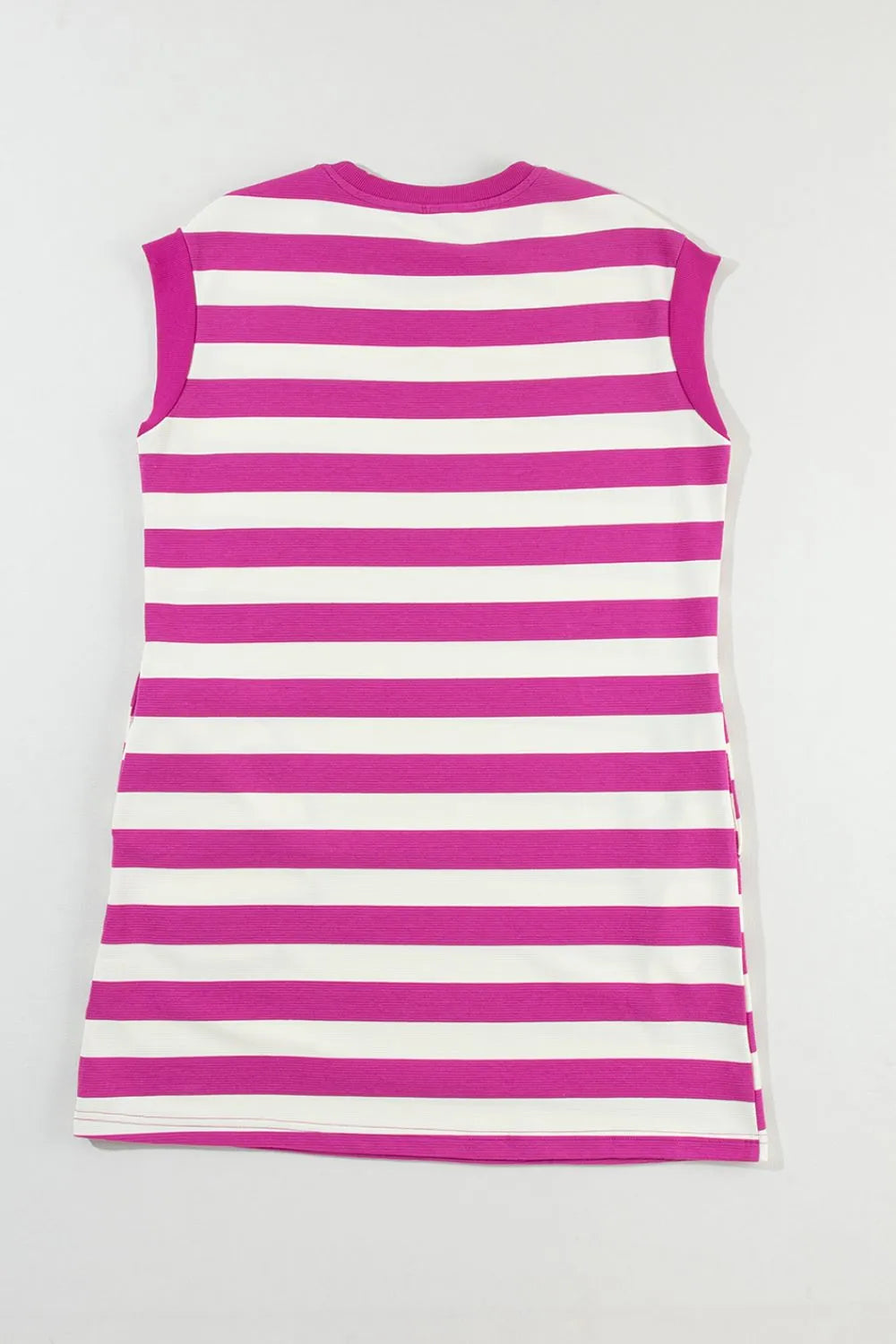 Stripe Cap Sleeve Pocketed Shift Tee Dress 