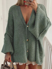 Oversized Knit Button Up Cardigan 
