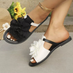 Flower Open Toe Flats Sandals 