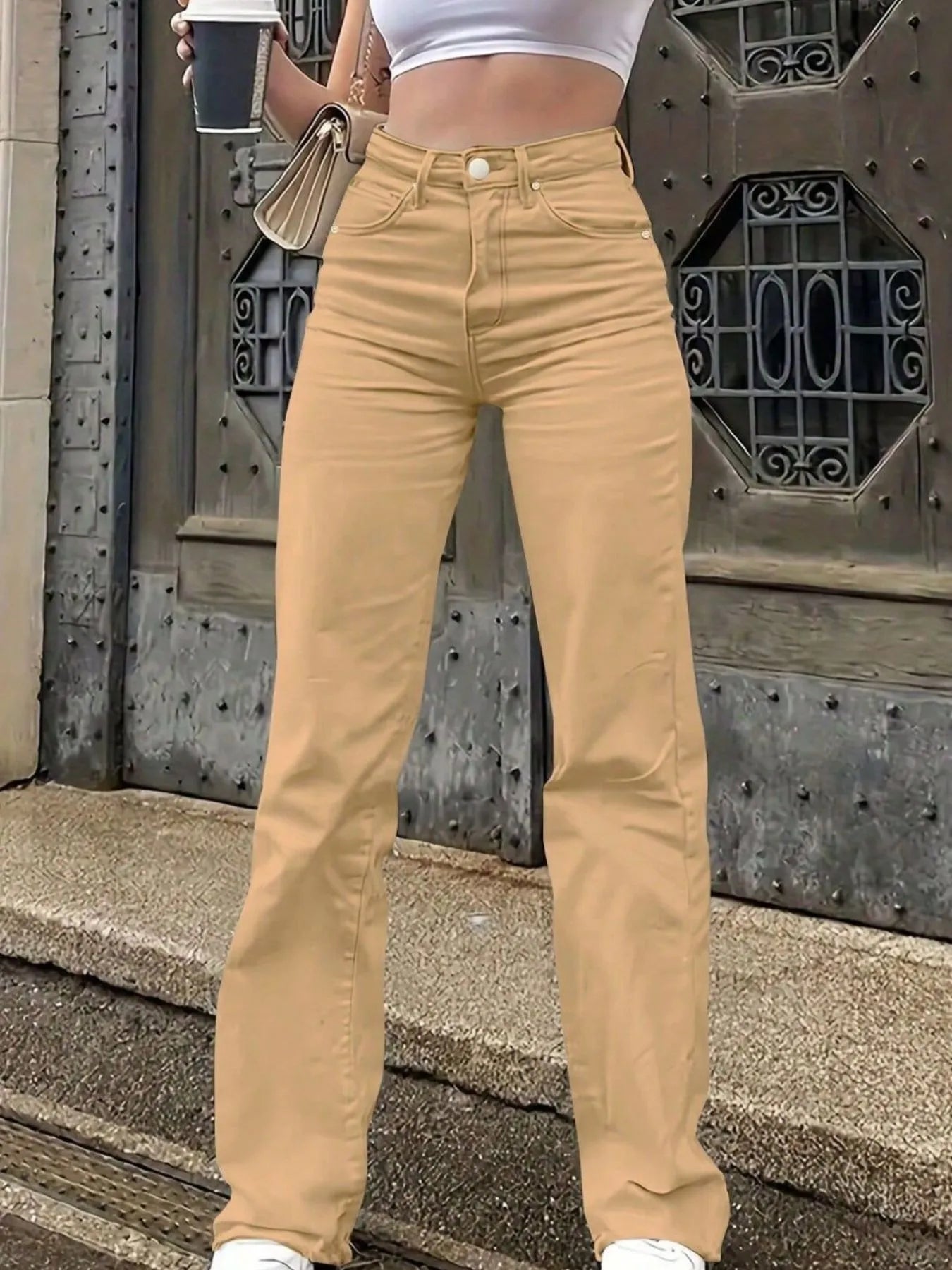 High-Waisted Wide Leg Jeans 