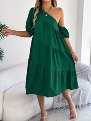 Single Shoulder Tiered Dress 
