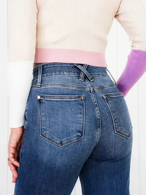 Washed Straight Leg Jeans 