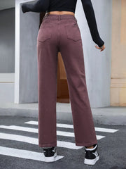 Straight Leg Jeans with Pockets 