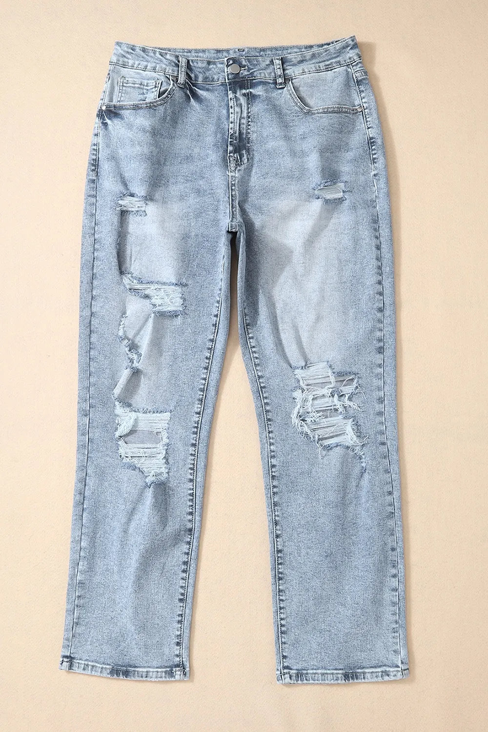 Distressed High Waist Jeans 