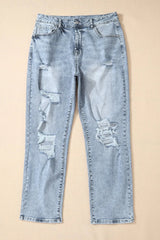 Distressed High Waist Jeans 