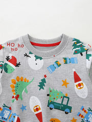 Children's Christmas Print Crewneck Sweatshirt 
