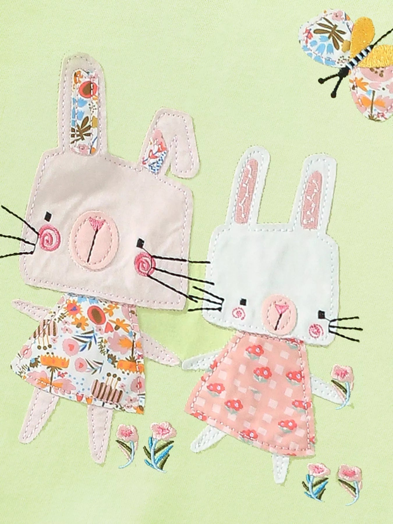 Children's Bunny Applique Short Sleeve T-Shirt 