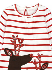 Children's Christmas Reindeer Striped Dress 