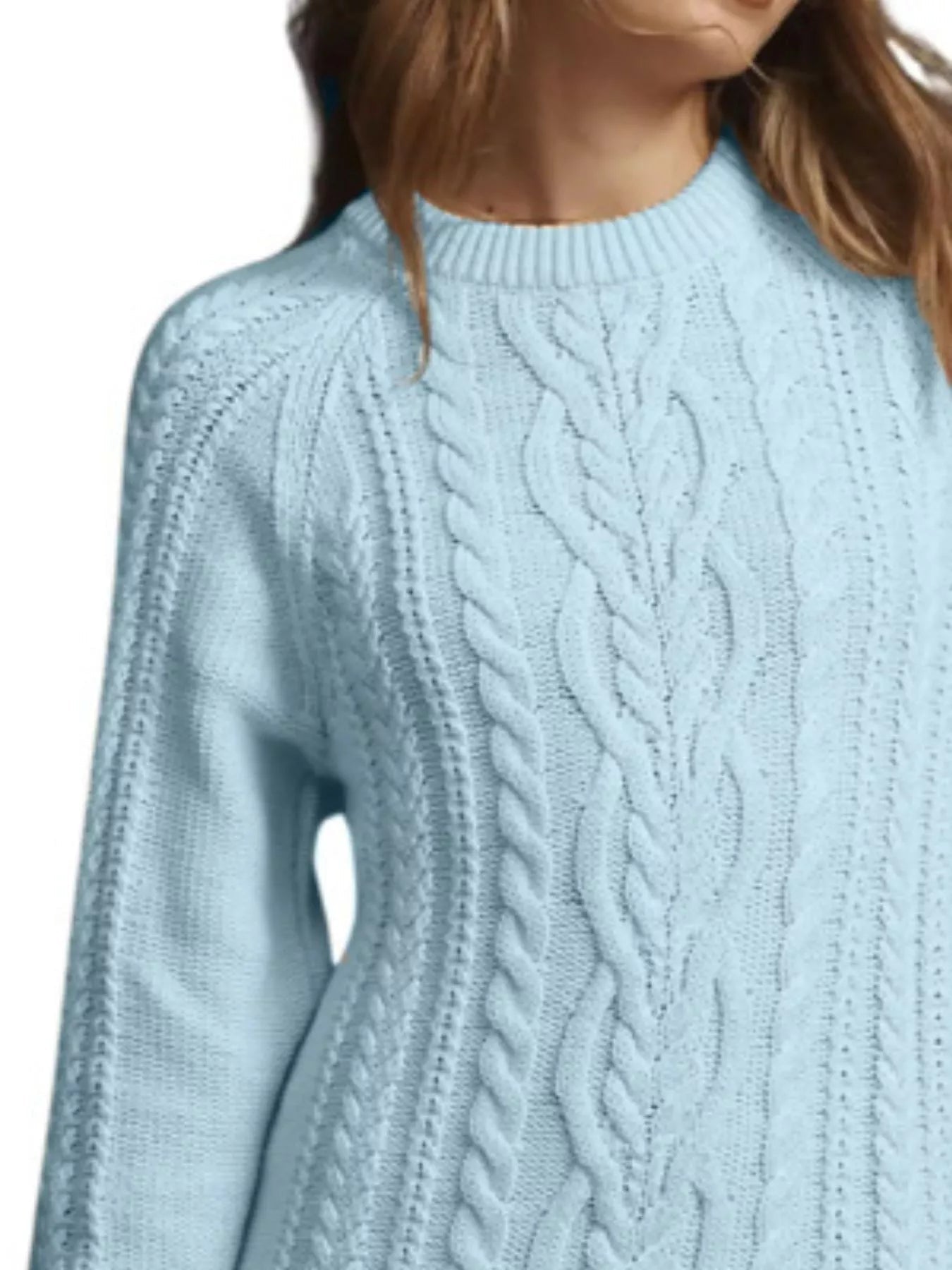 Full Size Cable-Knit Mini Sweater Dress Plus Size 