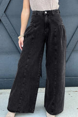 High Rise Wide Leg Jeans with Pockets 