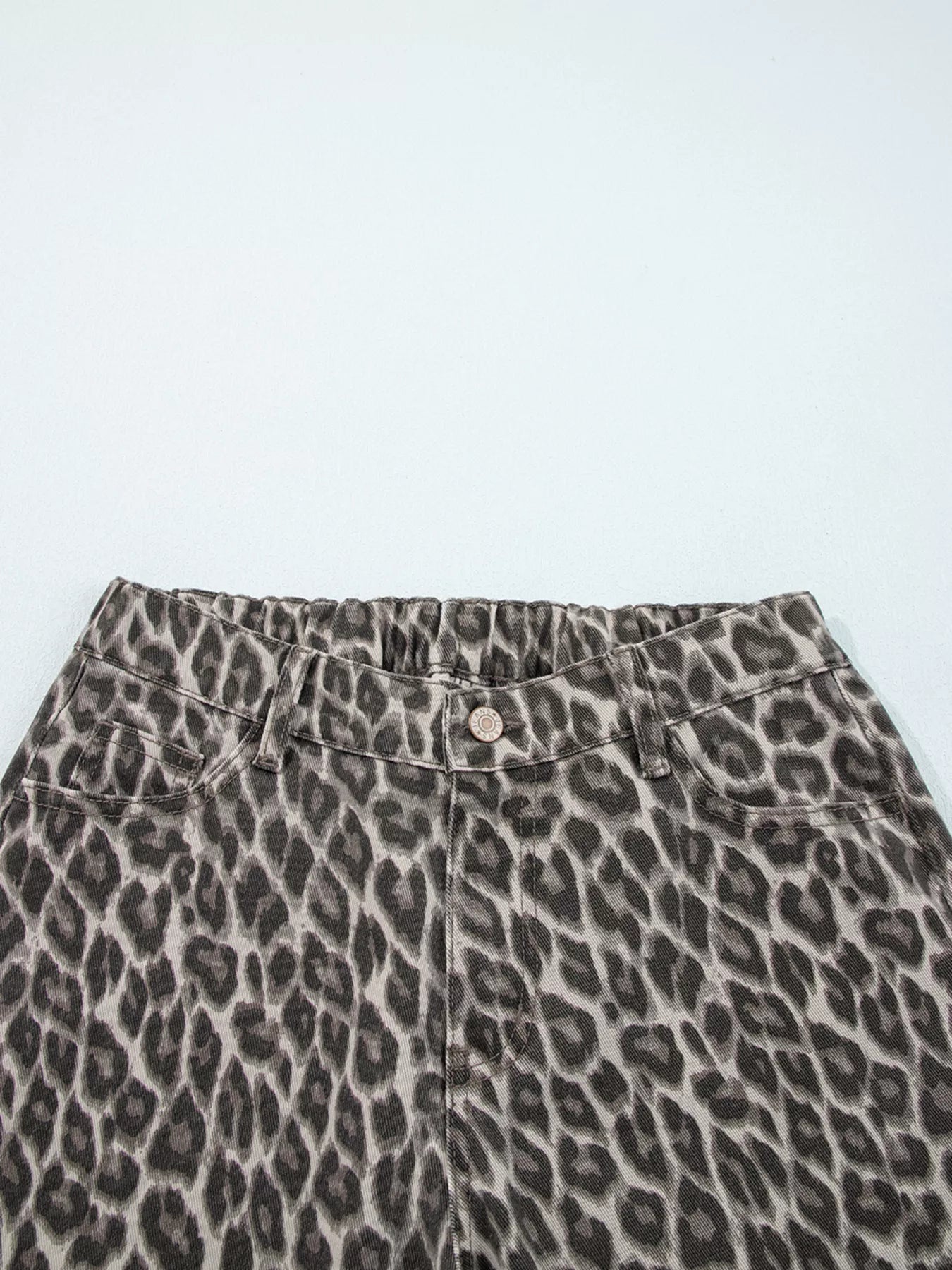 Leopard Straight Loose Leg Jeans 